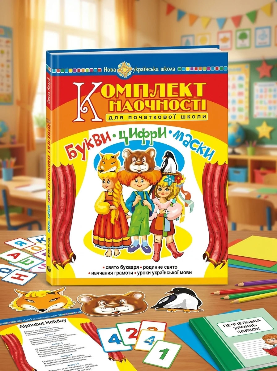 Букви. Цифри. Маски. Комплект наочності для початкової школи. Сценарії свята букваря — Вивчення мов