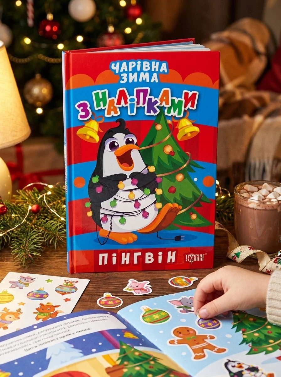Чарівна зима з наліпками. Пінгвін — Оксана Алліна, обкладинка