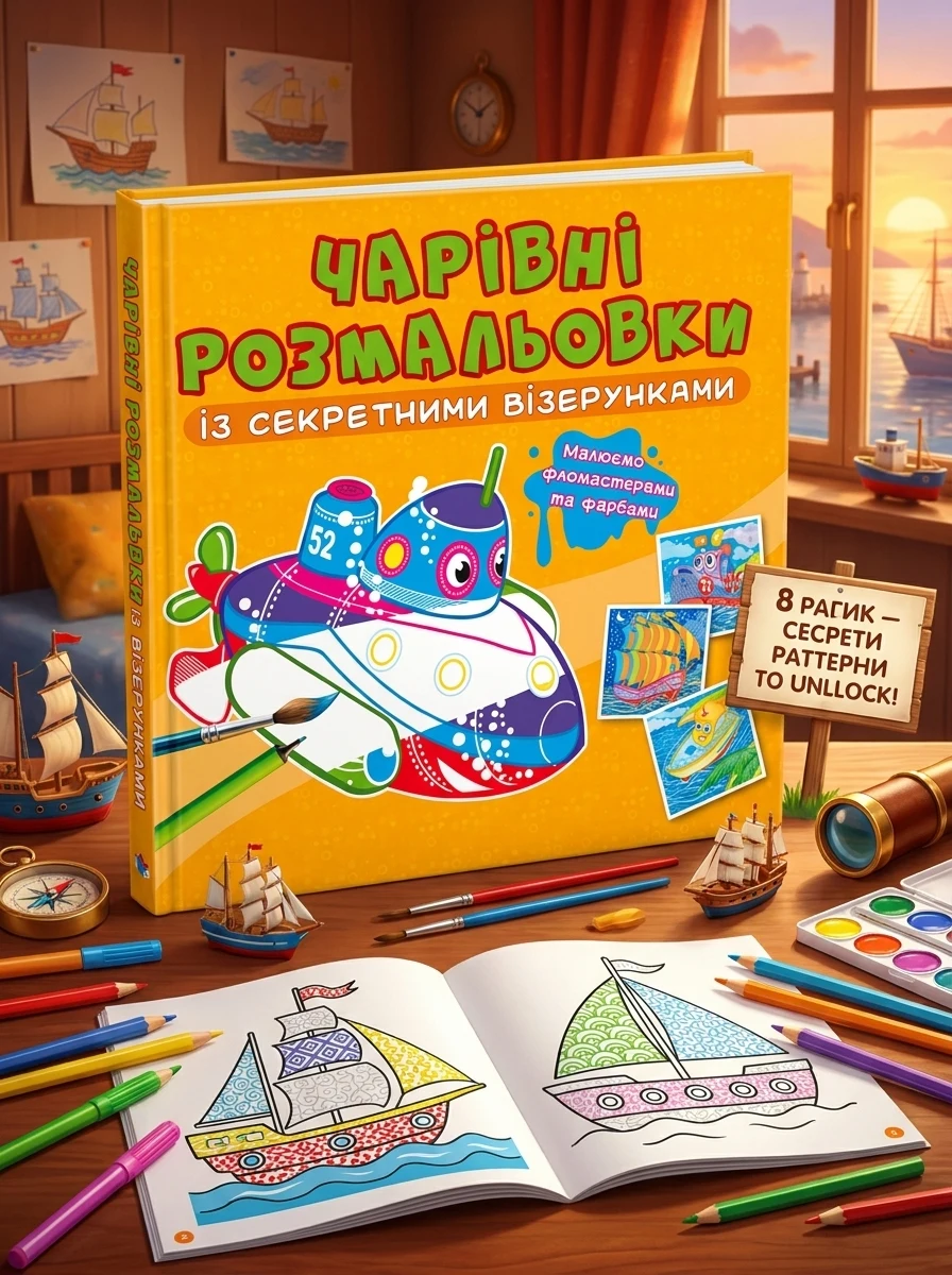 Чарівні розмальовки із секретними візерунками. Кораблі — Дитяча література
