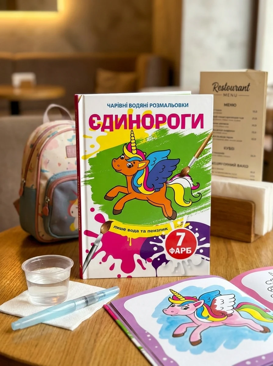 Чарівні водяні розмальовки. Єдинороги, — Дитяча література