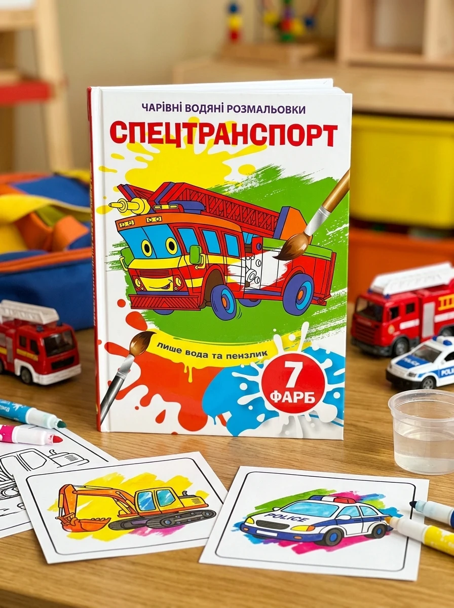 Чарівні водяні розмальовки. Спецтранспорт, — Дитяча література