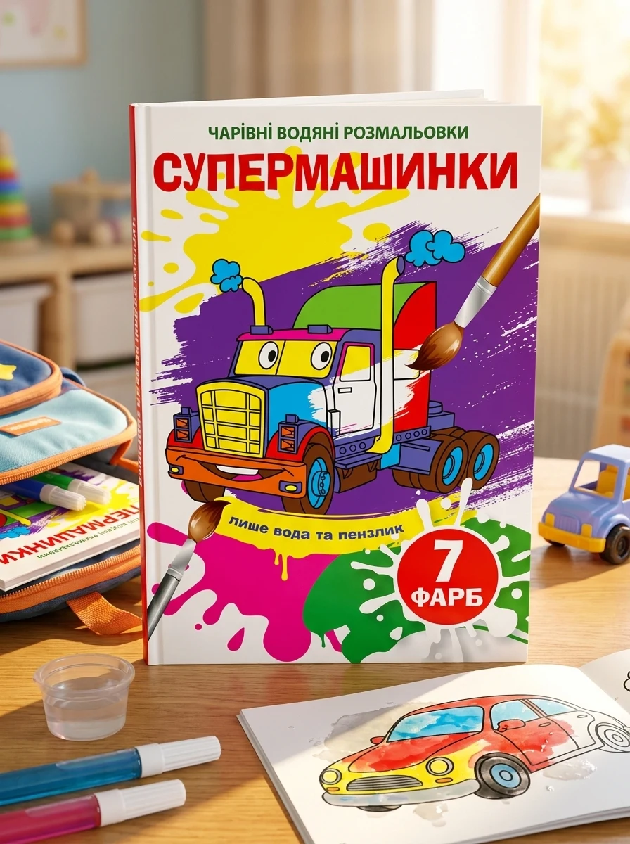 Чарівні водяні розмальовки. Супермашинки, — Дитяча література