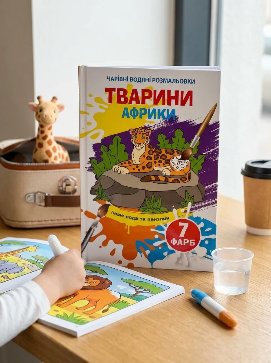 Чарівні водяні розмальовки. Тварини Африки, — Дитяча література