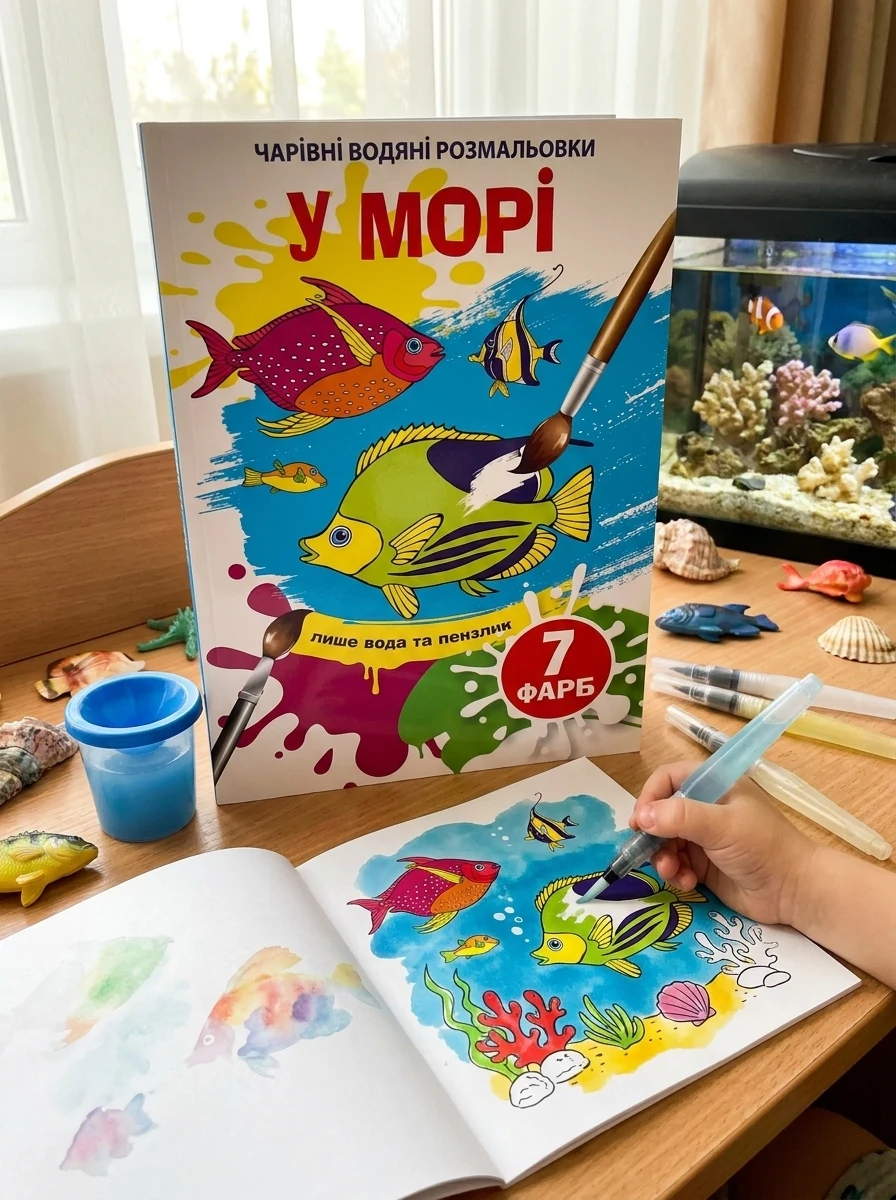 Чарівні водяні розмальовки. У морі, — Дитяча література