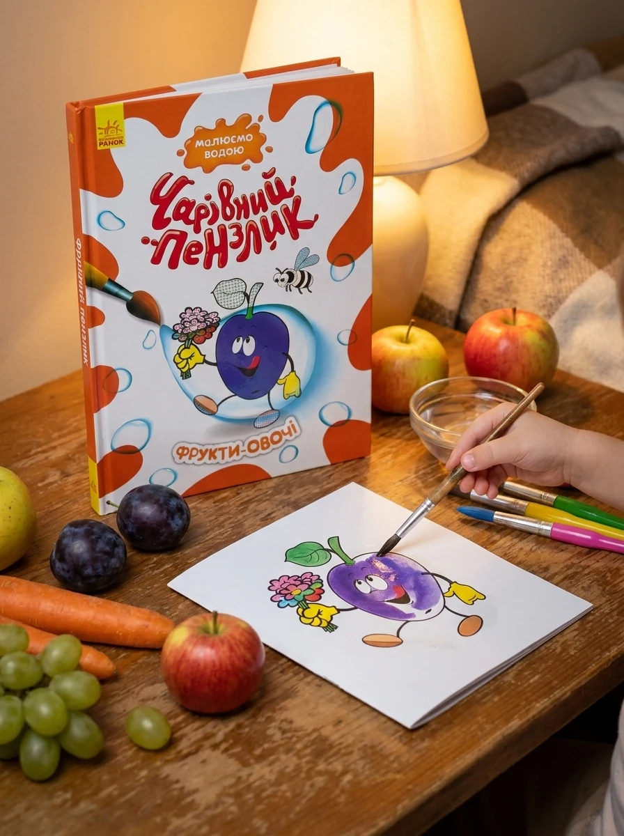 Чарівний пензлик. Фрукти-овочі, — Дитяча література