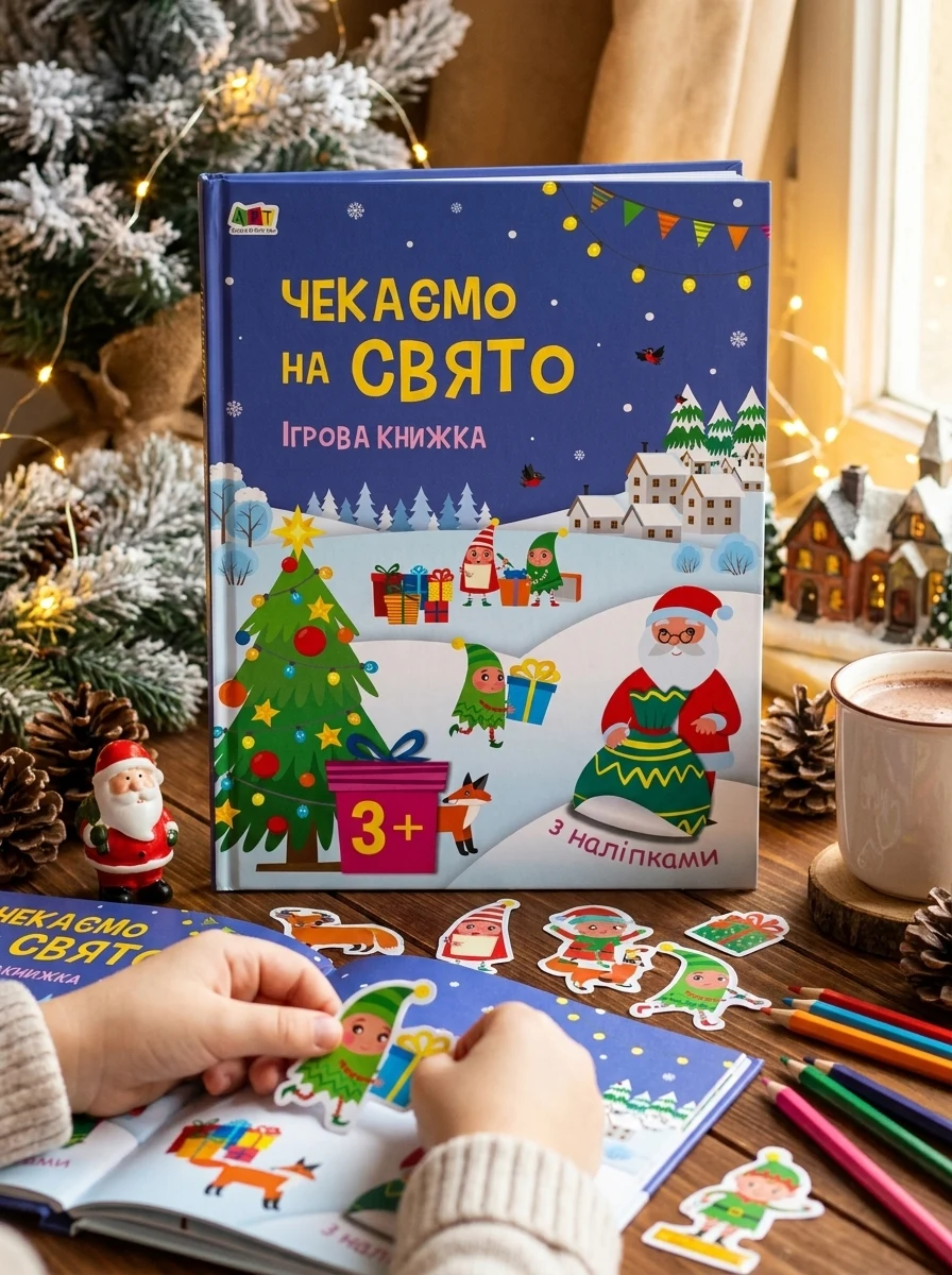 Чекаємо на свято. Ігрова книжка з наліпками — Дитяча література