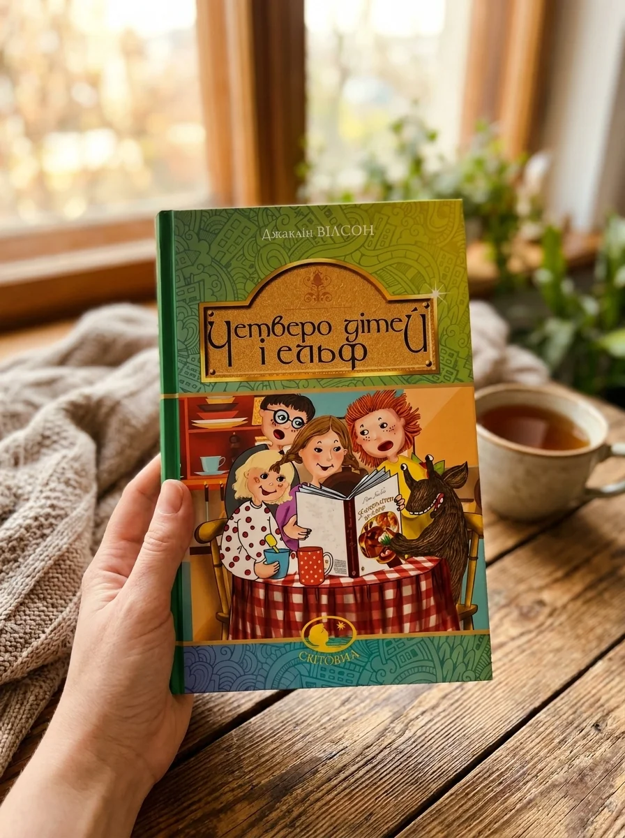 Четверо дітей та Ельф — Джаклін Вілсон, обкладинка