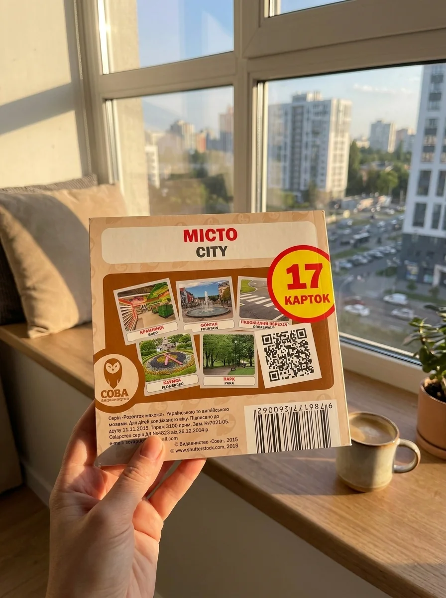 City. Місто. 17 карток — Розмальовки для дітей