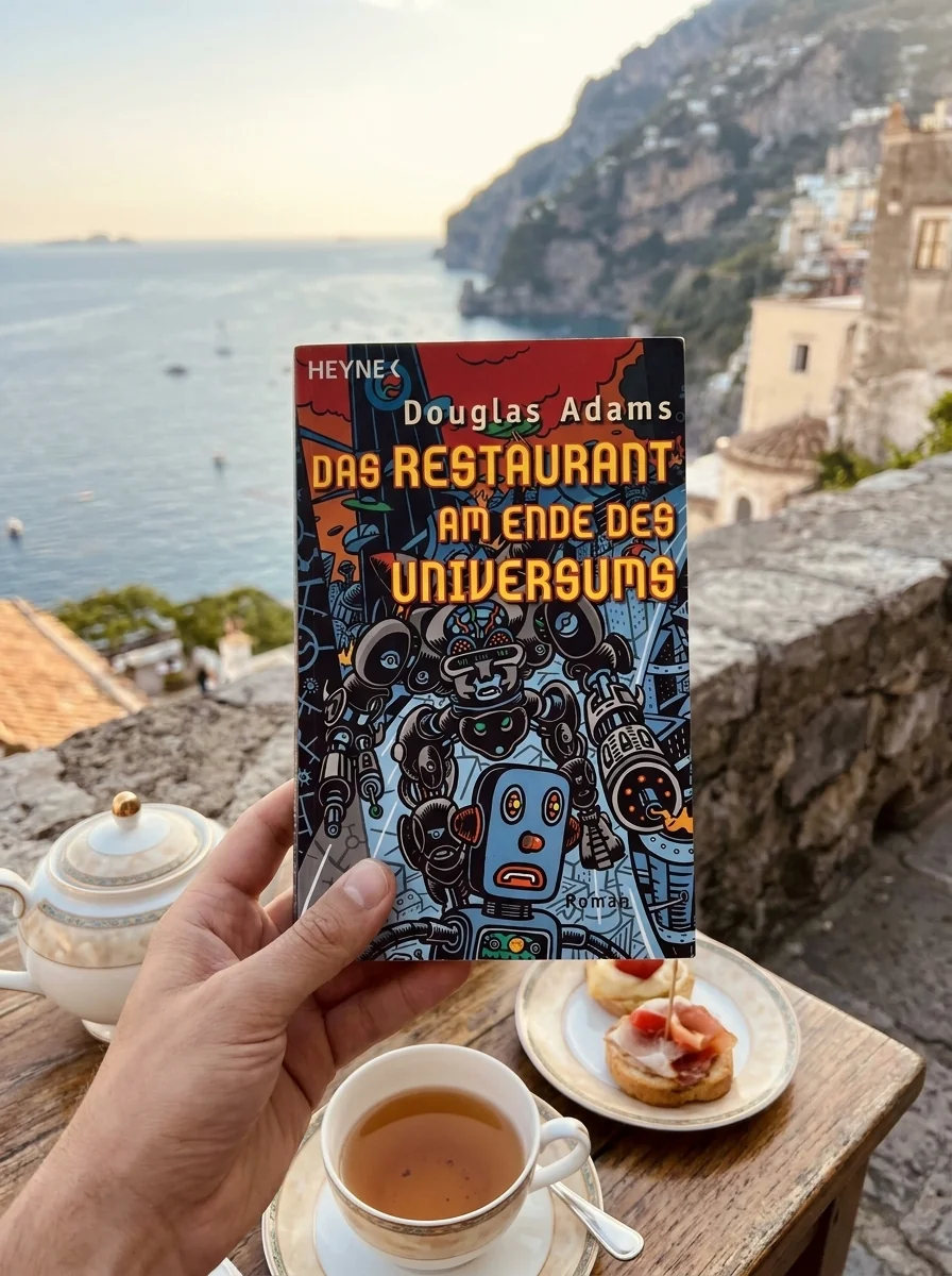 Das Restaurant am Ende des Universums — Дуглас Адамс, обкладинка