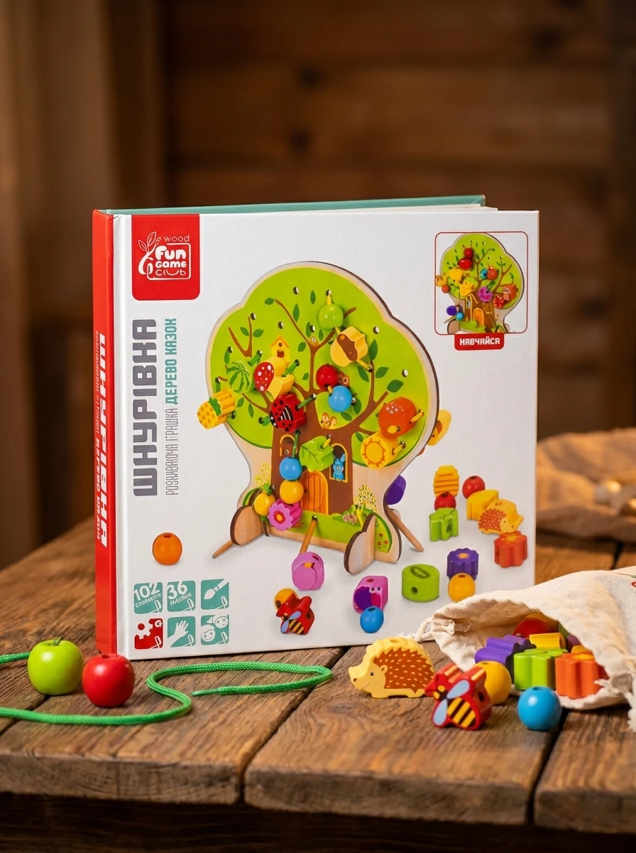 Дерев'яна гра 102 елементи 46395 FunGame