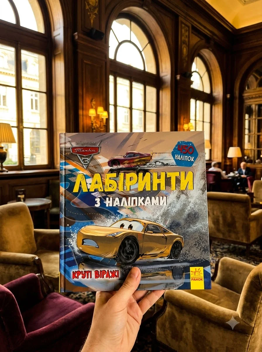 Дісней. Лабіринти з наліпками. Тачки-3 — Книги з наліпками