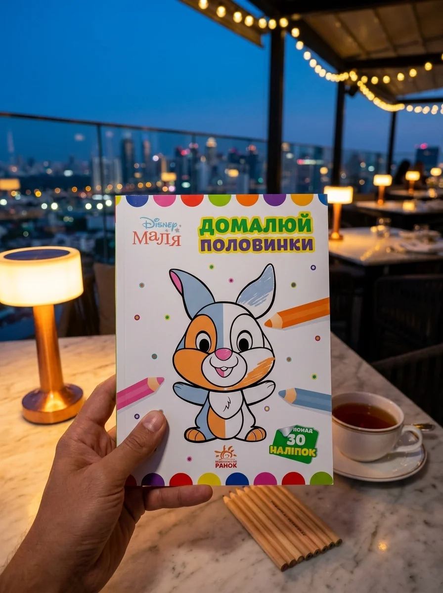 Disney Маля. Моя перша кольоровка. Зайчатко. Домалюй половинки — Розмальовки для дітей