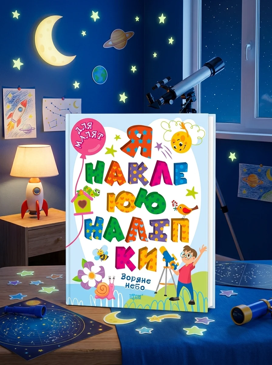 Для малят. Я наклеюю наліпки. Зоряне небо
