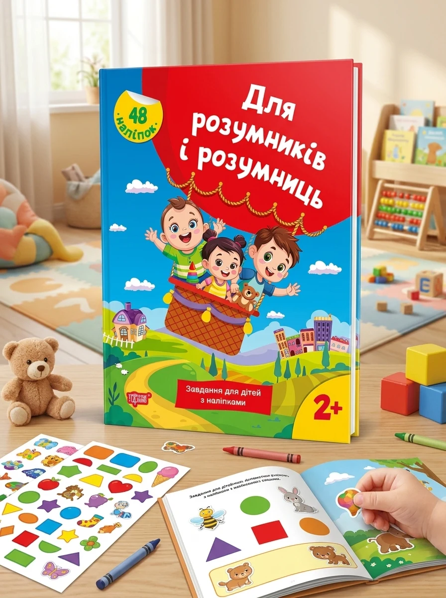 Для розумників і розумниць. Завдання для дітей з наліпками. 2+