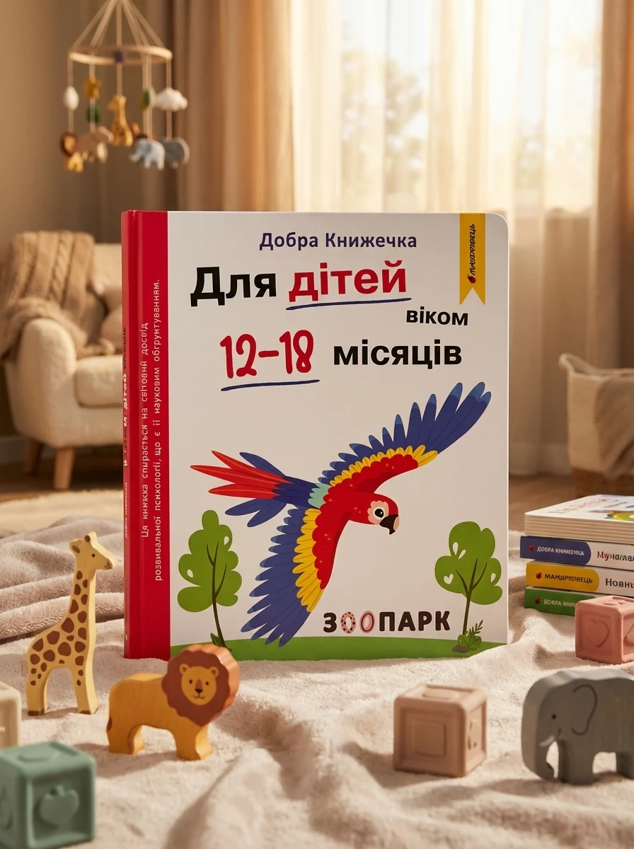 Добра книжечка. Для дітей віком 12-18 місяців. Зоопарк