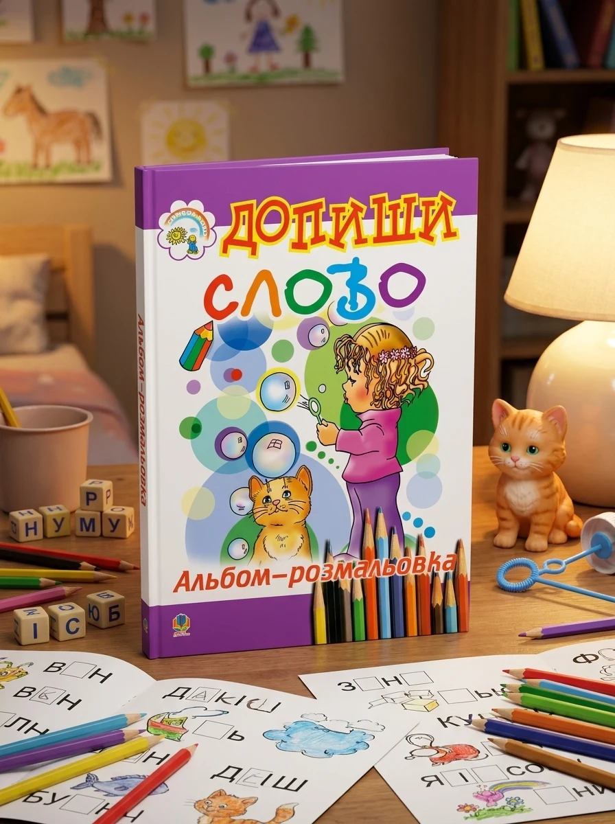 Допиши слово. Альбом-розмальовка. — Дитяча література