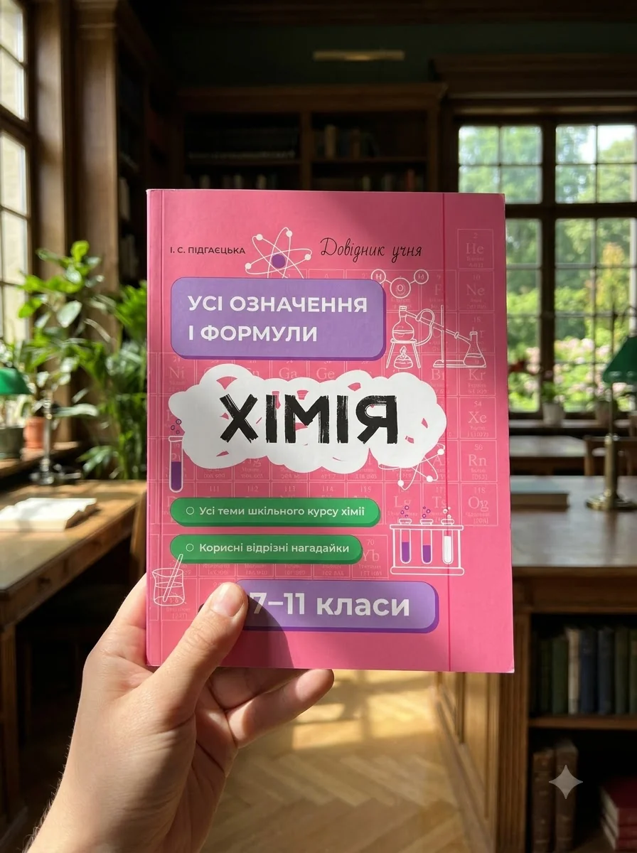 Довідник учня. Хімія. Усі означення і формули. 7–11 класи — Ірина Підгаєцька, обкладинка