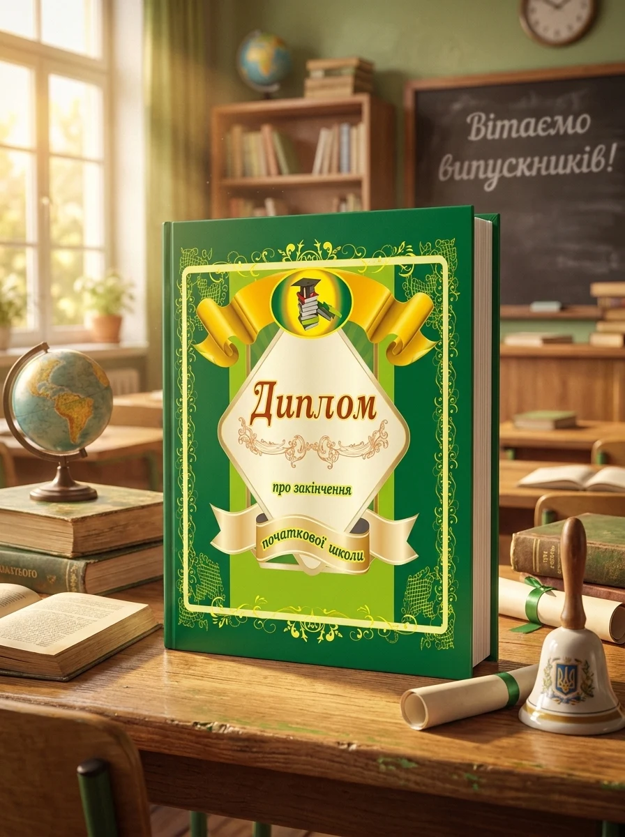 Диплом про закінчення початкової школи (А5 зелений) — Дім, сім'я, релігія