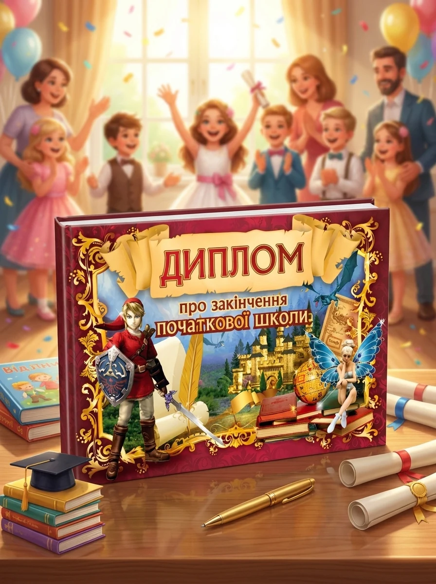 Диплом про закінчення початкової школи (бордовий) — Дитяча література