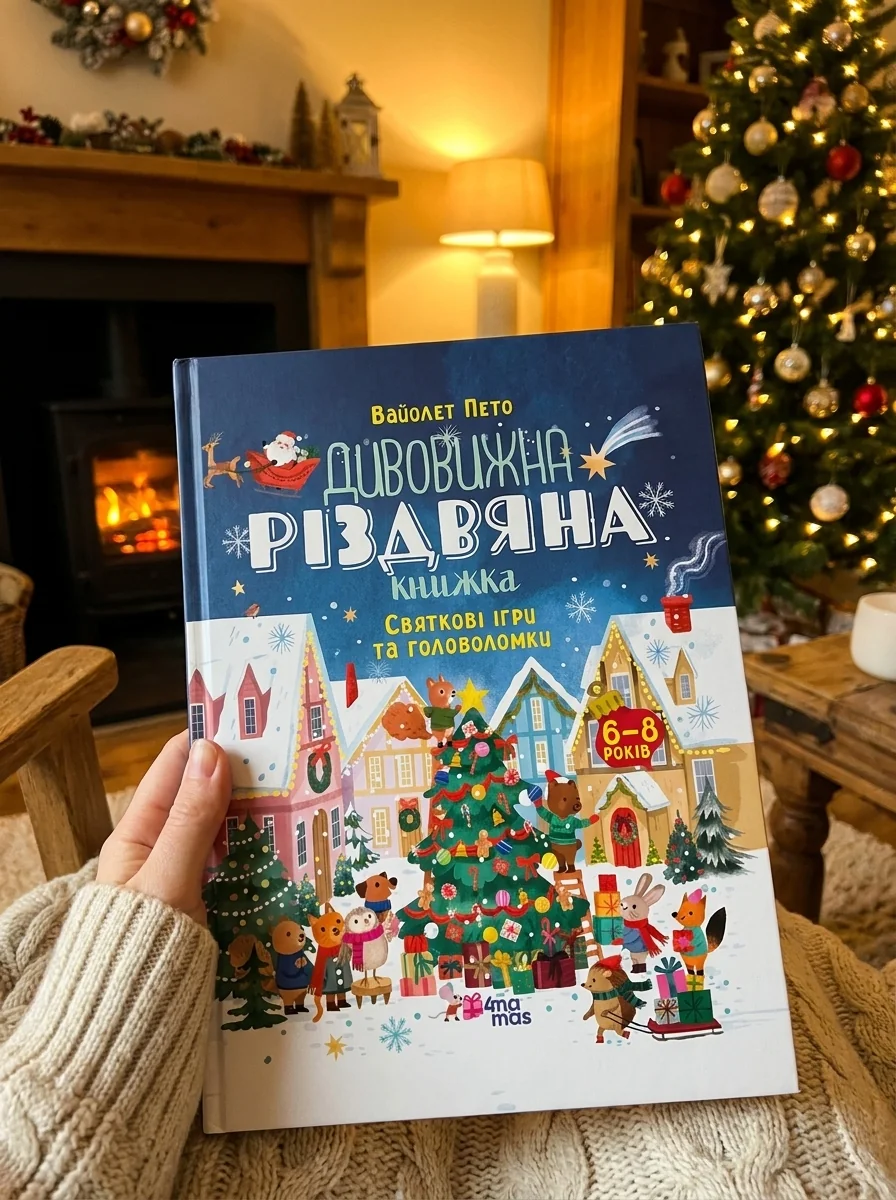 Дивовижна різдвяна книжка: святкові ігри та головоломки. 6–8 років. — Дитяча література