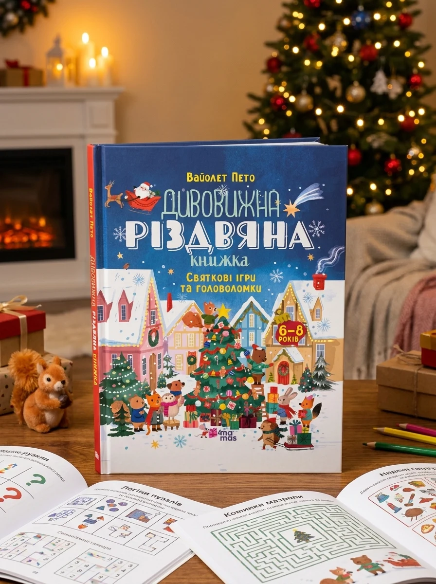 Дивовижна різдвяна книжка: святкові ігри та головоломки. 6–8 років. — фото 2