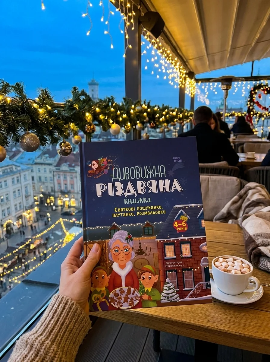Дивовижна різдвяна книжка: святкові пошуканки, плутанки, розмальовки. 4–6 років. — Дитяча література