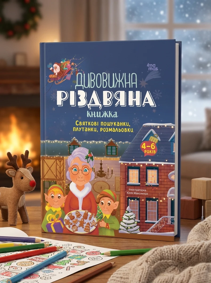 Дивовижна різдвяна книжка: святкові пошуканки, плутанки, розмальовки. 4–6 років. — фото 2