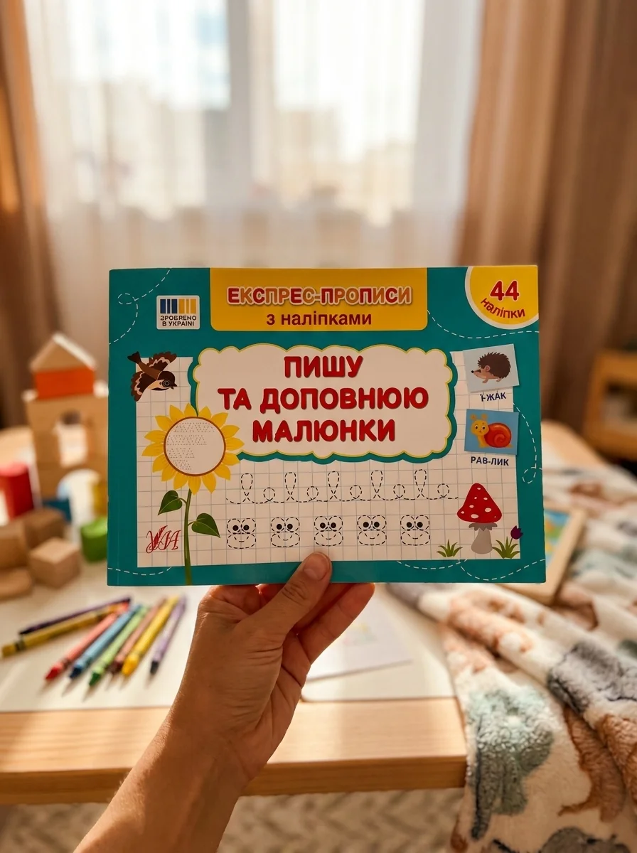 Експрес-прописи з наліпками. Пишу та доповнюю малюнки — фото 2
