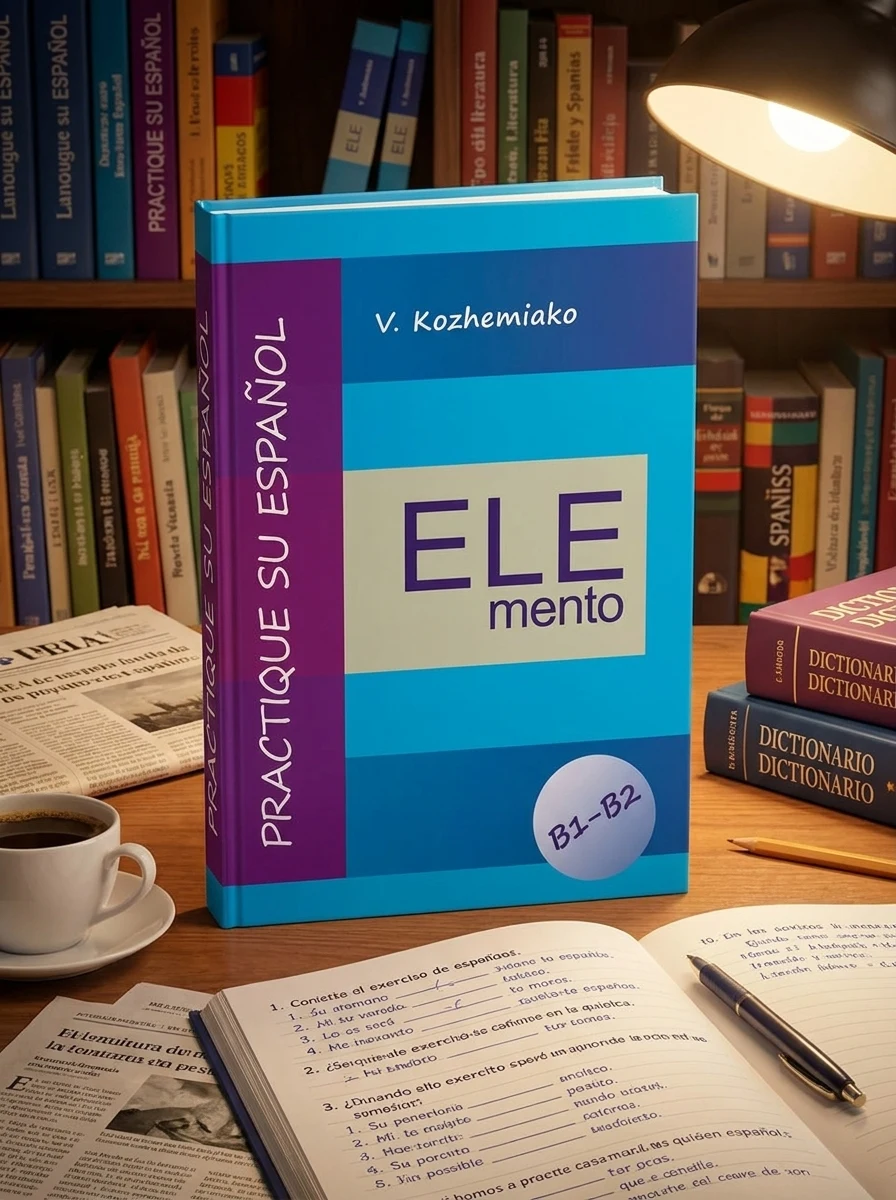 ELEMENTO. Практикуйте іспанську мову. Рівні B1-B2. Видання третє, доповнене та перероблене — Валерій Кожемяко, обкладинка