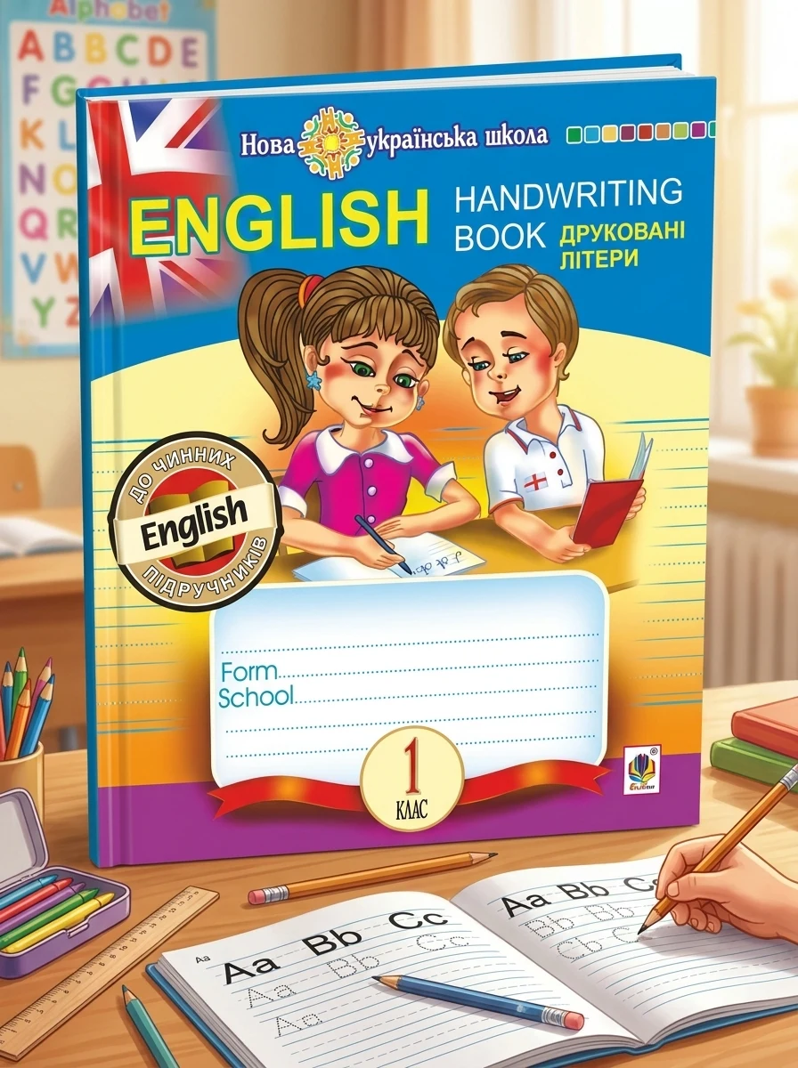 English. 1 клас. Handwriting Book. Прописи. Друковані літери. Лінійка — Вивчення мов