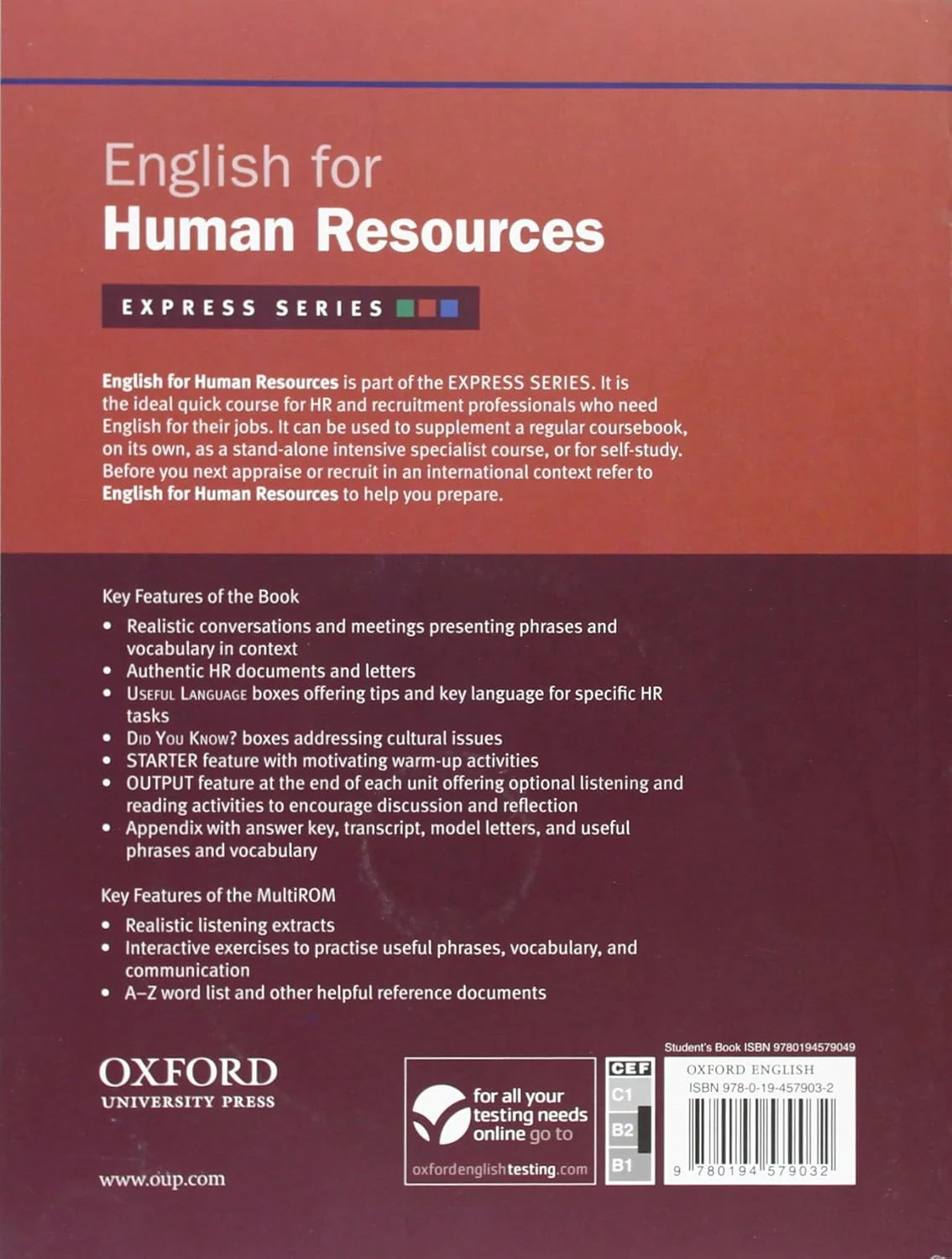English for the Human Resources Industry: Student's Book Pack