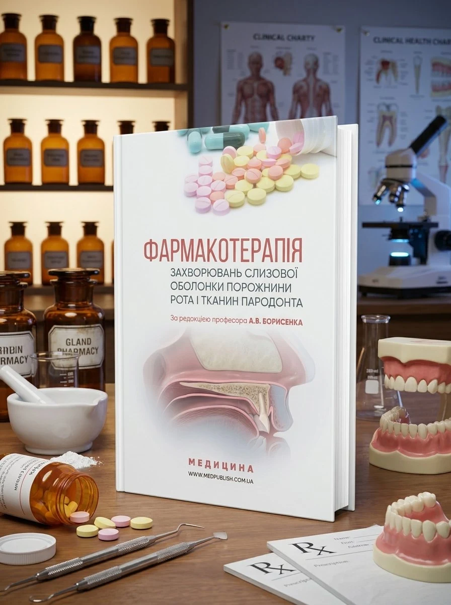 Фармакотерапія захворювань слизової оболонки порожнини рота і тканин пародонта: навчальний посібник (ВНЗ IV р. а.) — А.В Борисенко, обкладинка