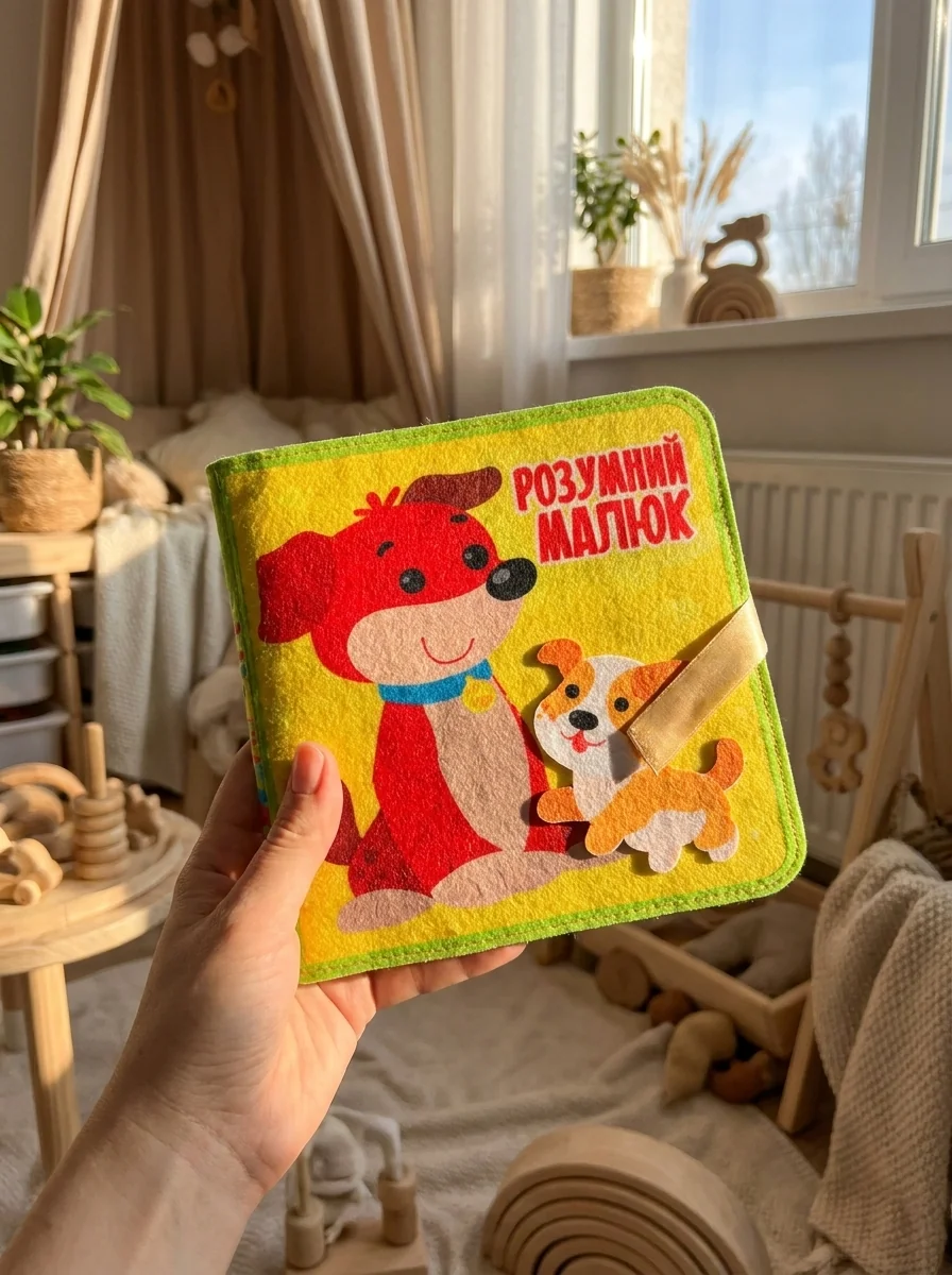 Фетрова книга з липучками Розумний малюк, обкладинка