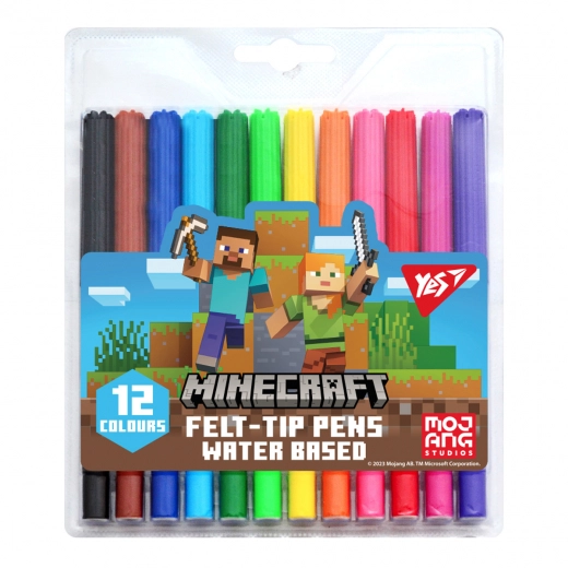 Фломастери YES 12 кольорів Minecraft
