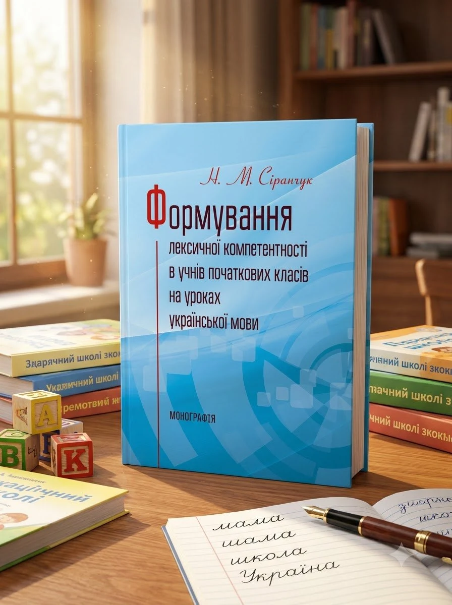 Формування лексичної компетентності в учнів початкових класів на уроках української мови Монографія — Сіранчук Н.М., обкладинка