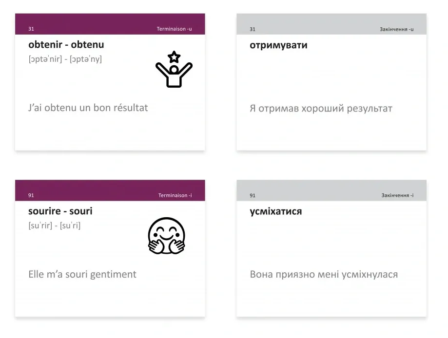 Французькі неправильні дієслова. 105 карток, фото 4