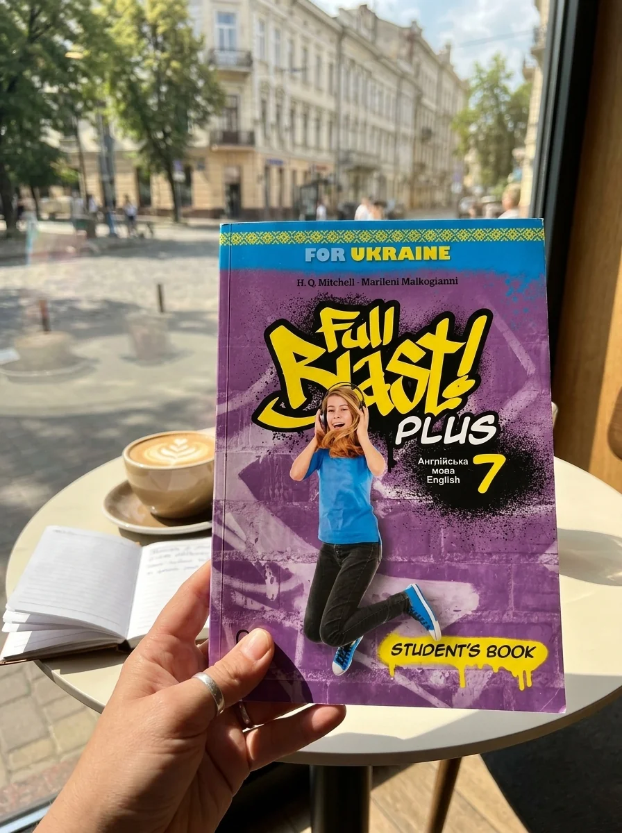 Full Blast Plus for Ukraine НУШ 7 Student's Book HB — Гаральд Квінтон Мітчелл, обкладинка