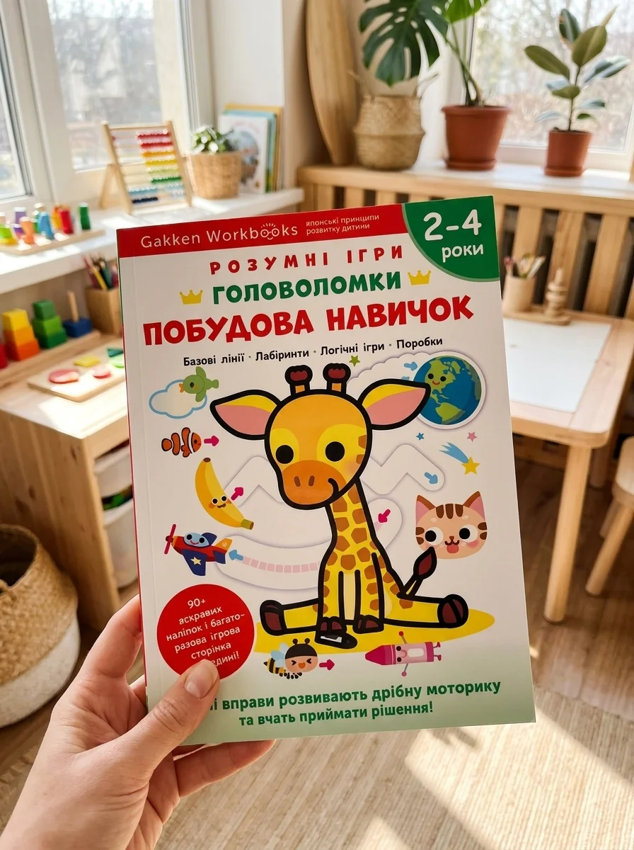 Gakken. Розумні ігри. Побудова навичок. Головоломки. 2-4 роки + наліпки і багаторазові сторінки для малювання — фото 2