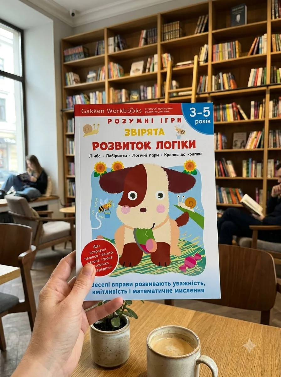 Gakken. Розумні ігри. Розвиток логіки. Звірята. 3–5 років + наліпки і багаторазові сторінки для малю — фото 2