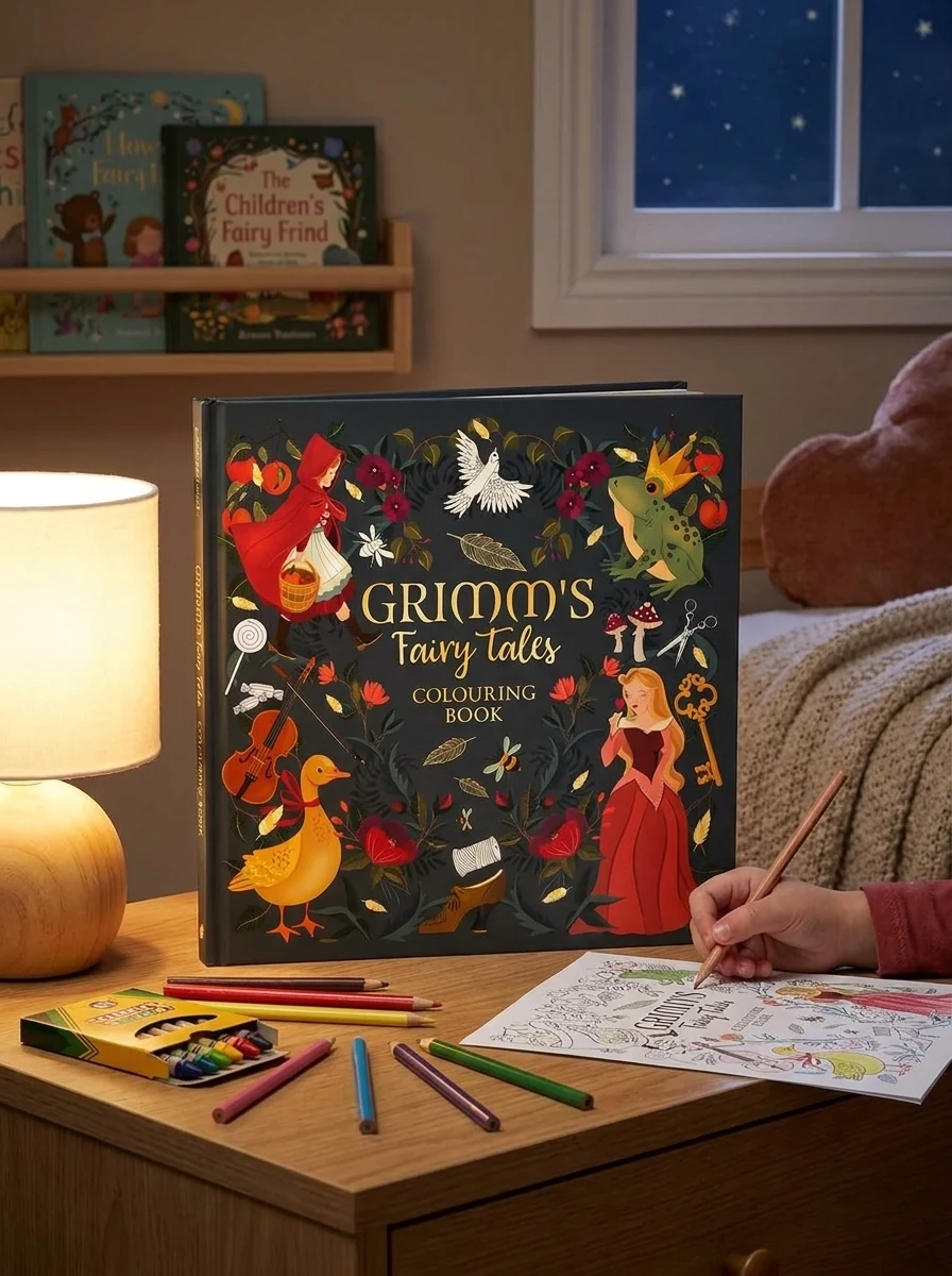 Grimm's Fairy Tales. A 2-in-1 story and colouring book for a cosy and creative adventure — Дитяча література