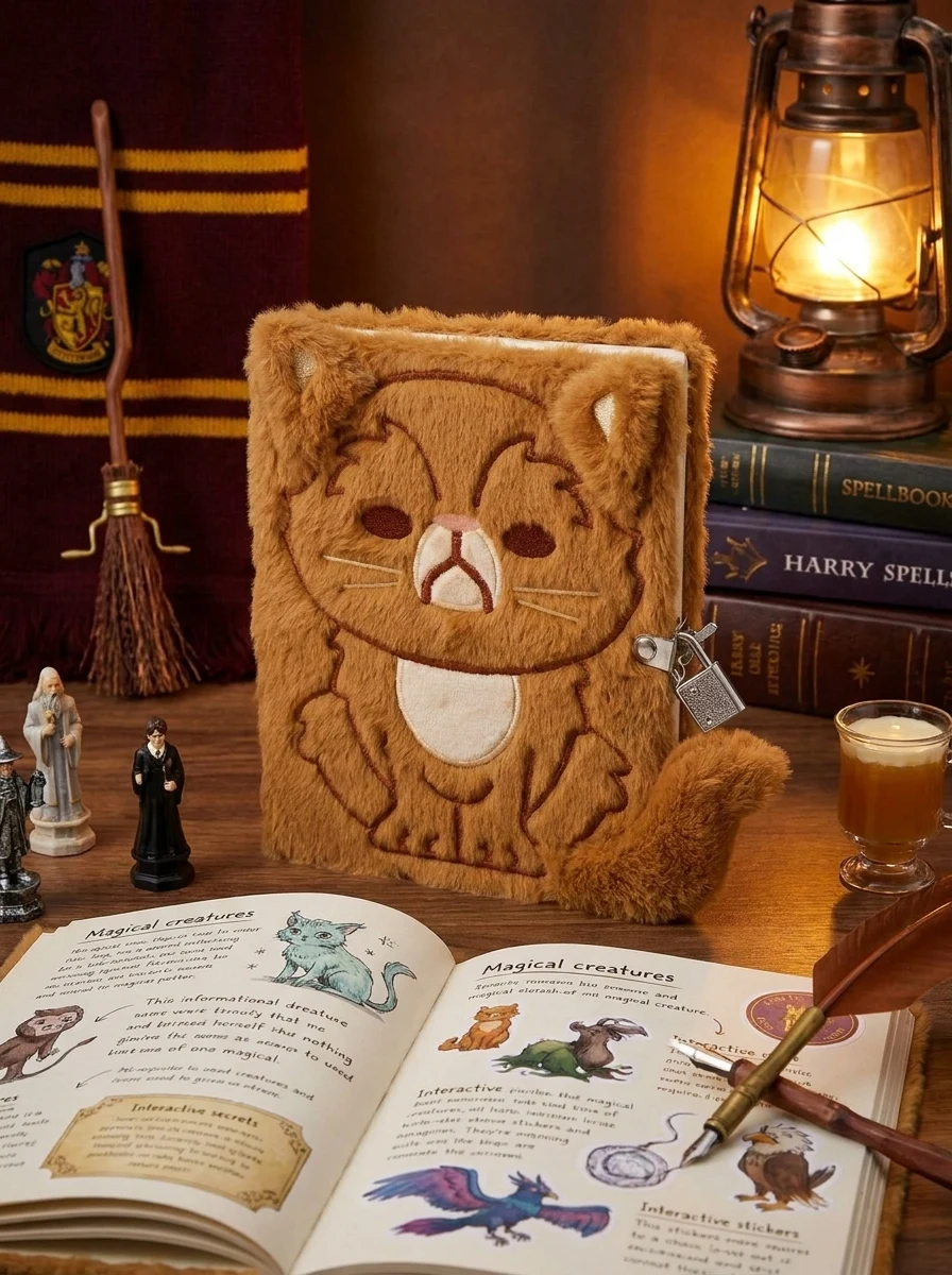Harry Potter: Crookshanks Plush Lock & Key Diary, обкладинка