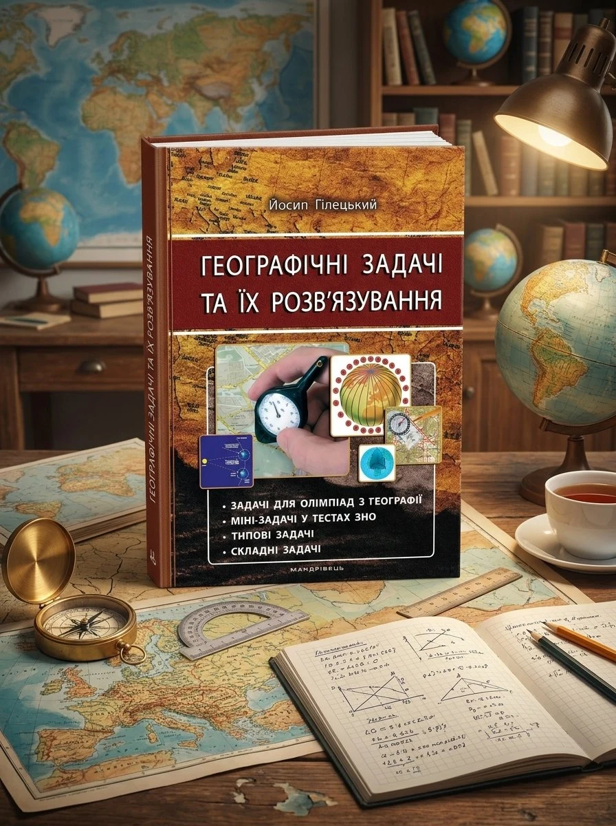 Географічні ЗАДАЧІ та їх розв`язування. Вид. 3-тє. Гілецький — Йосип Гілецький, обкладинка