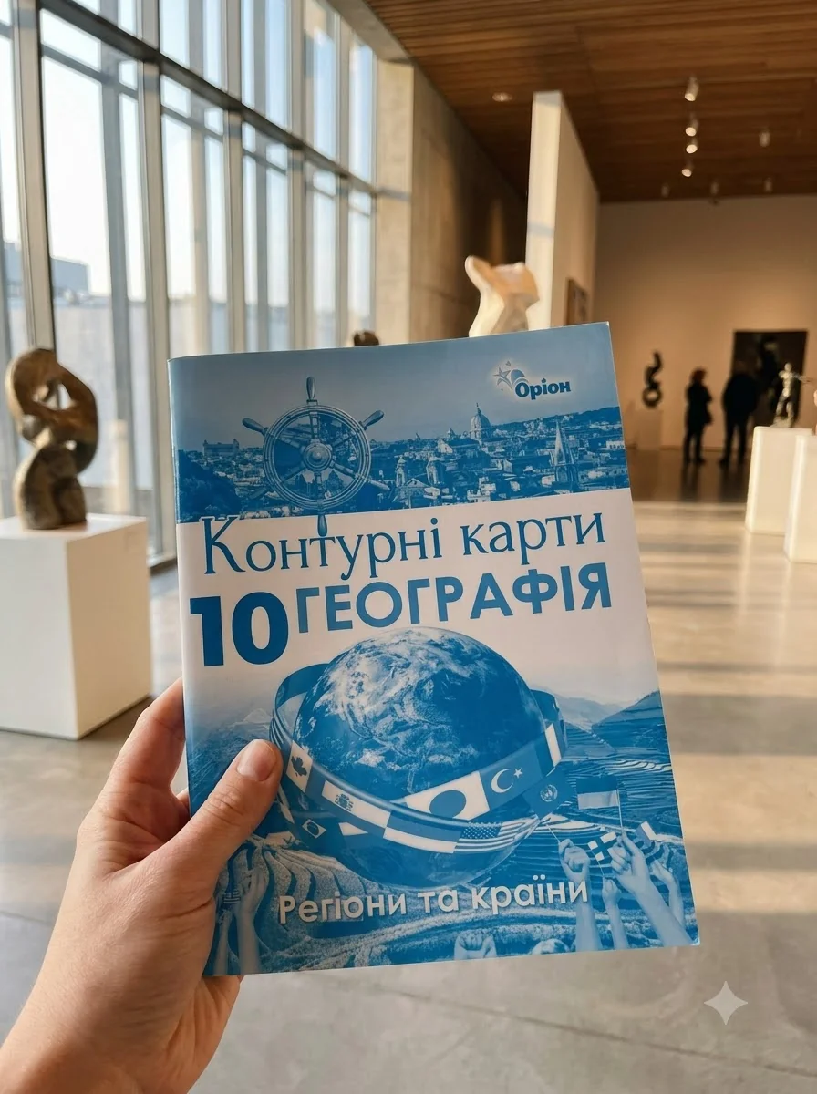 Географія 10 клас. Регіони та країни. Контурні карти, обкладинка
