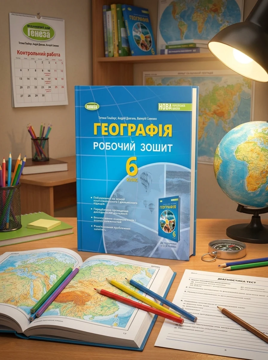 Географія 6 клас. Робочий зошит та діагностичні роботи — Дитяча література