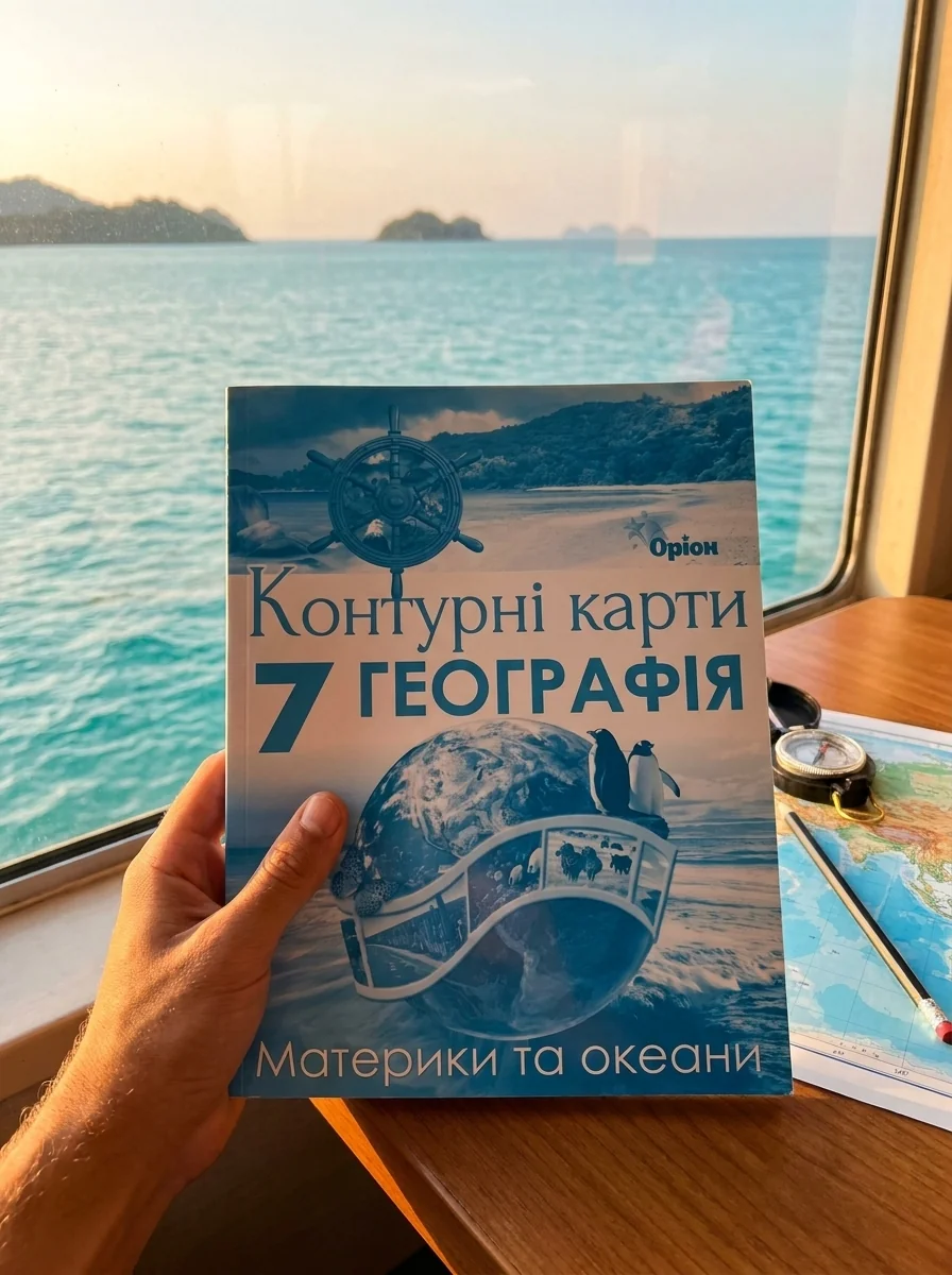 Географія 7 клас. Контурні карти. Материки та океани — Дитяча література