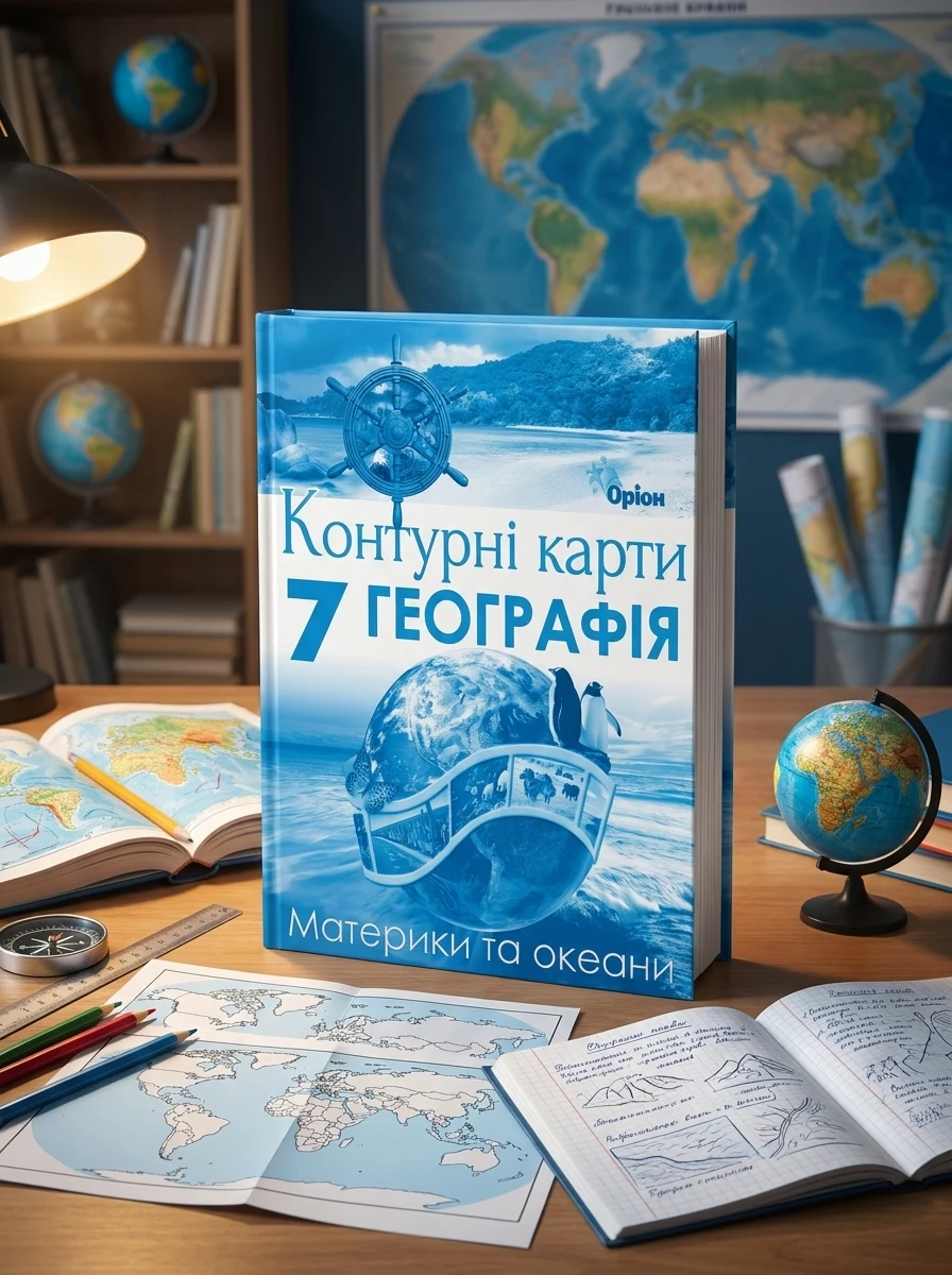 Географія 7 клас. Контурні карти. Материки та океани — фото 2
