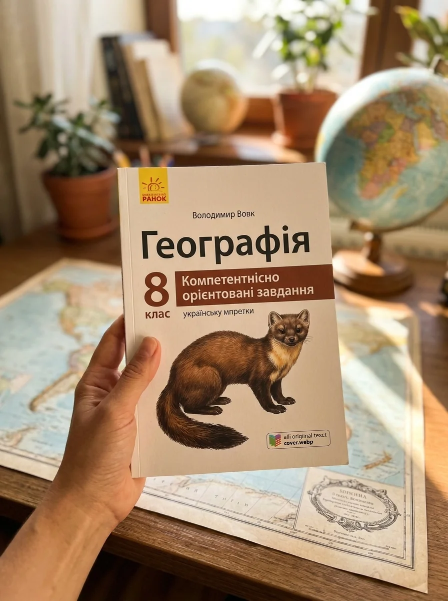 Географія. 8 клас. Компетентнісно орієнтовані завдання — Володимир Вовк, обкладинка