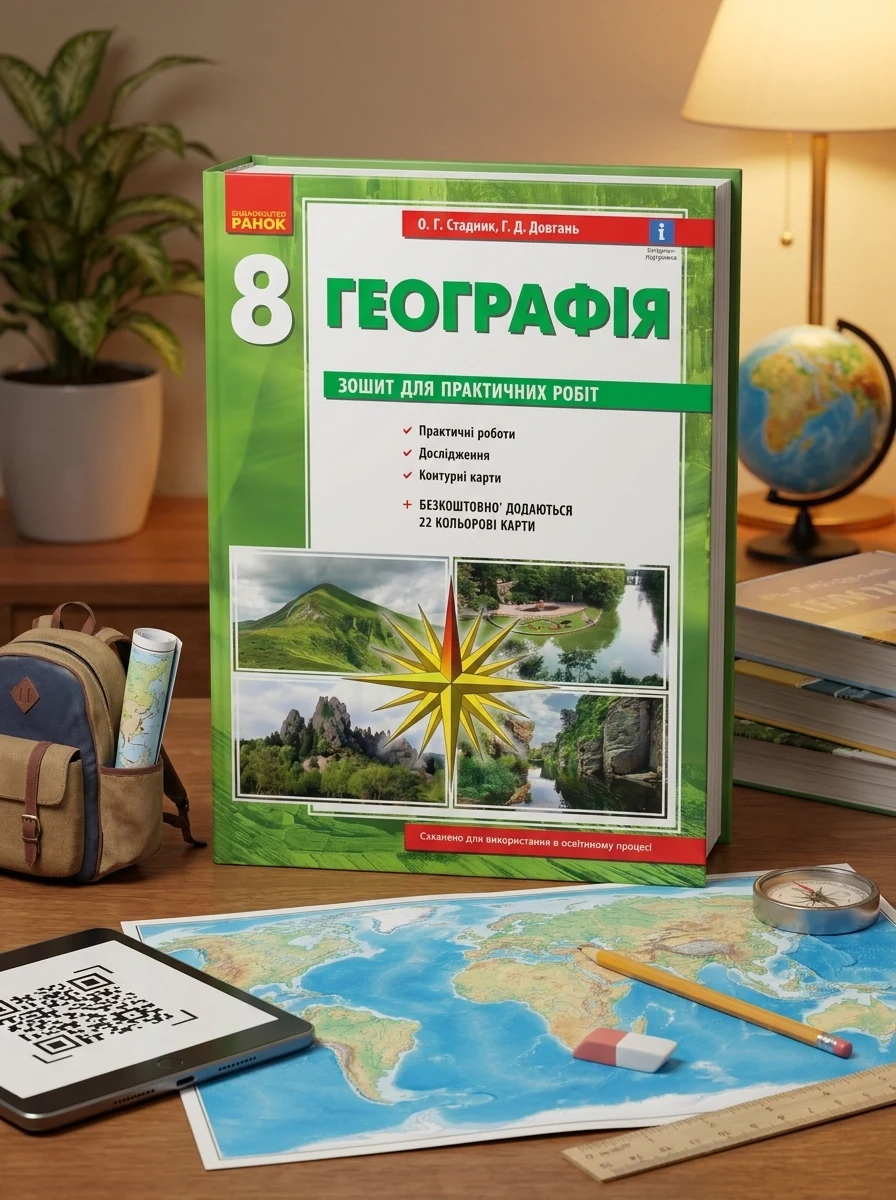 Географія. 8 клас. Зошит для практичних робіт. Нова програма + QR-код — Вивчення мов