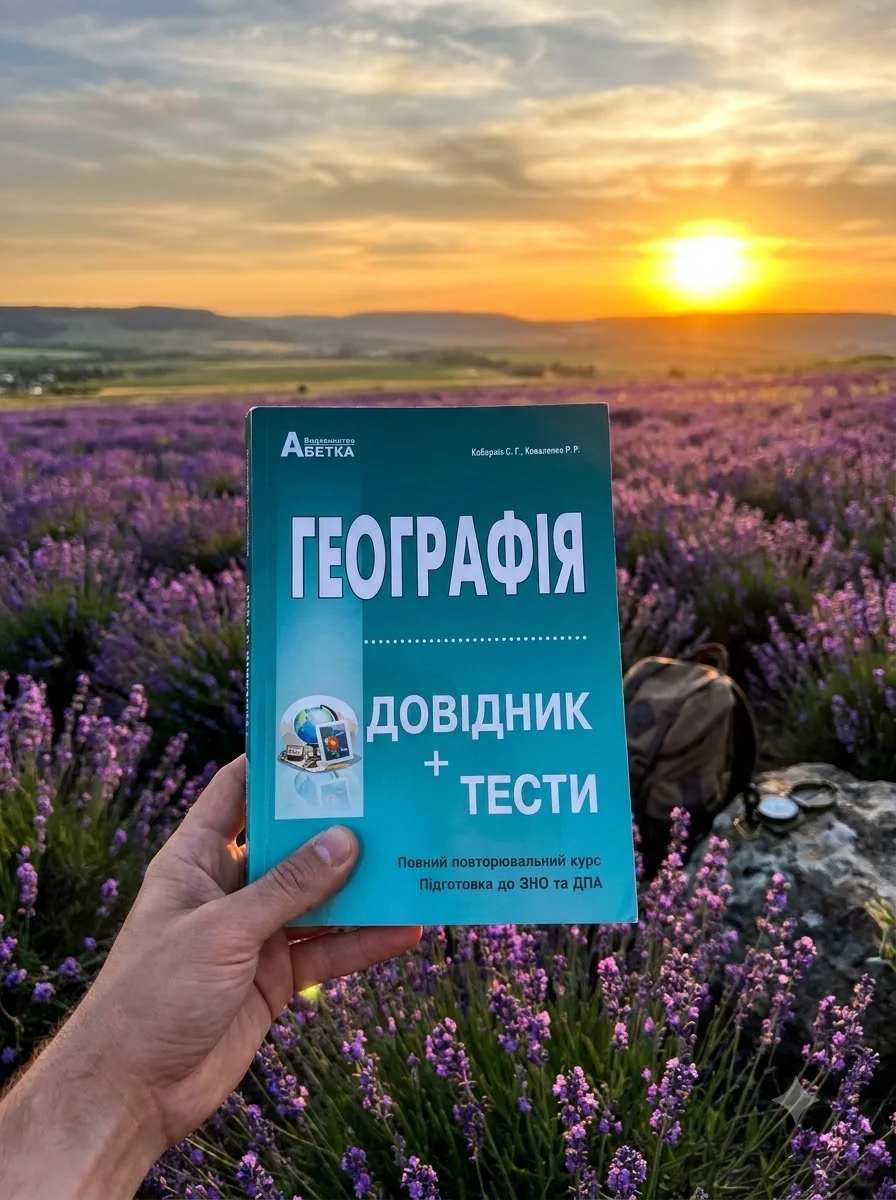 Географія. Довідник + тестові завдання (Повний повторювальний курс, підготовка доЗНО) — Кобернік С., обкладинка
