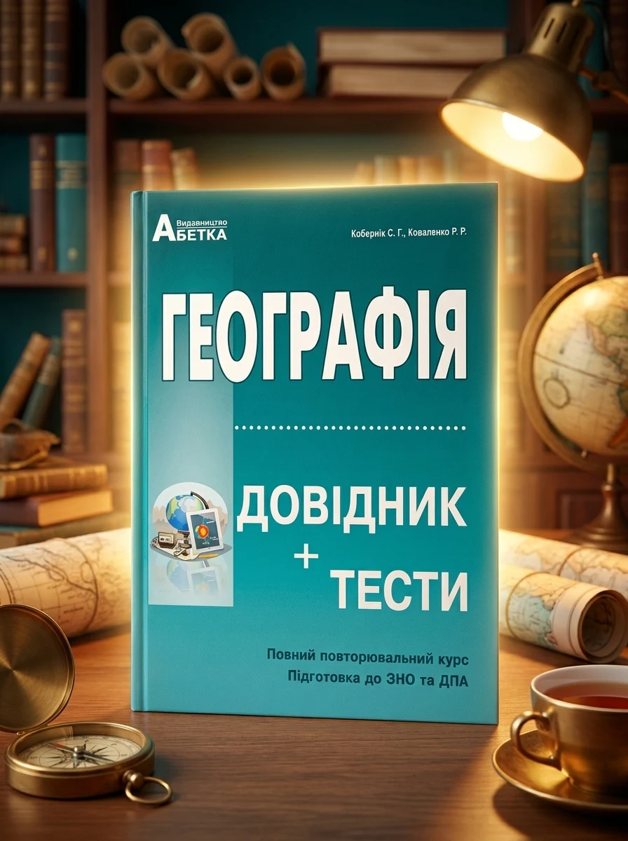 Географія. Довідник + тестові завдання (Повний повторювальний курс, підготовка доЗНО) — Кобернік С., фото 2